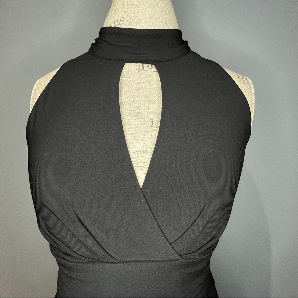 White House Black Market Mock Neck Black Instantly Slimming Dress Size 2 - Picture 7 of 10